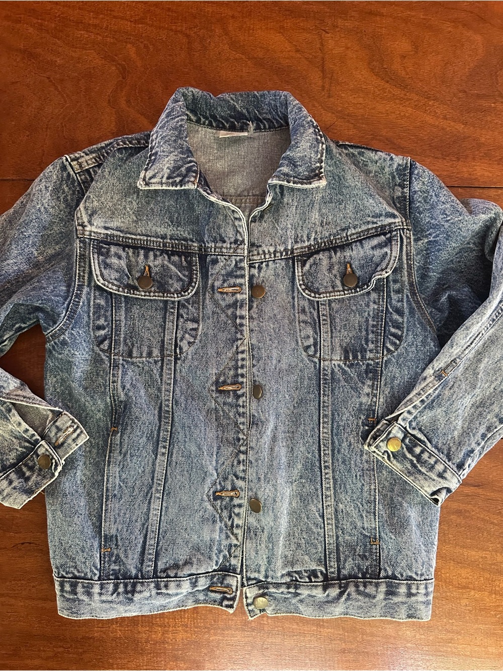 Vintage 90s Acid Wash Denim Jacket Youth Large 14/16 Women’s S/M 100% Cotton